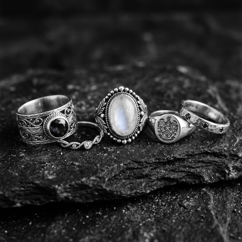 Custom silver jewelry display